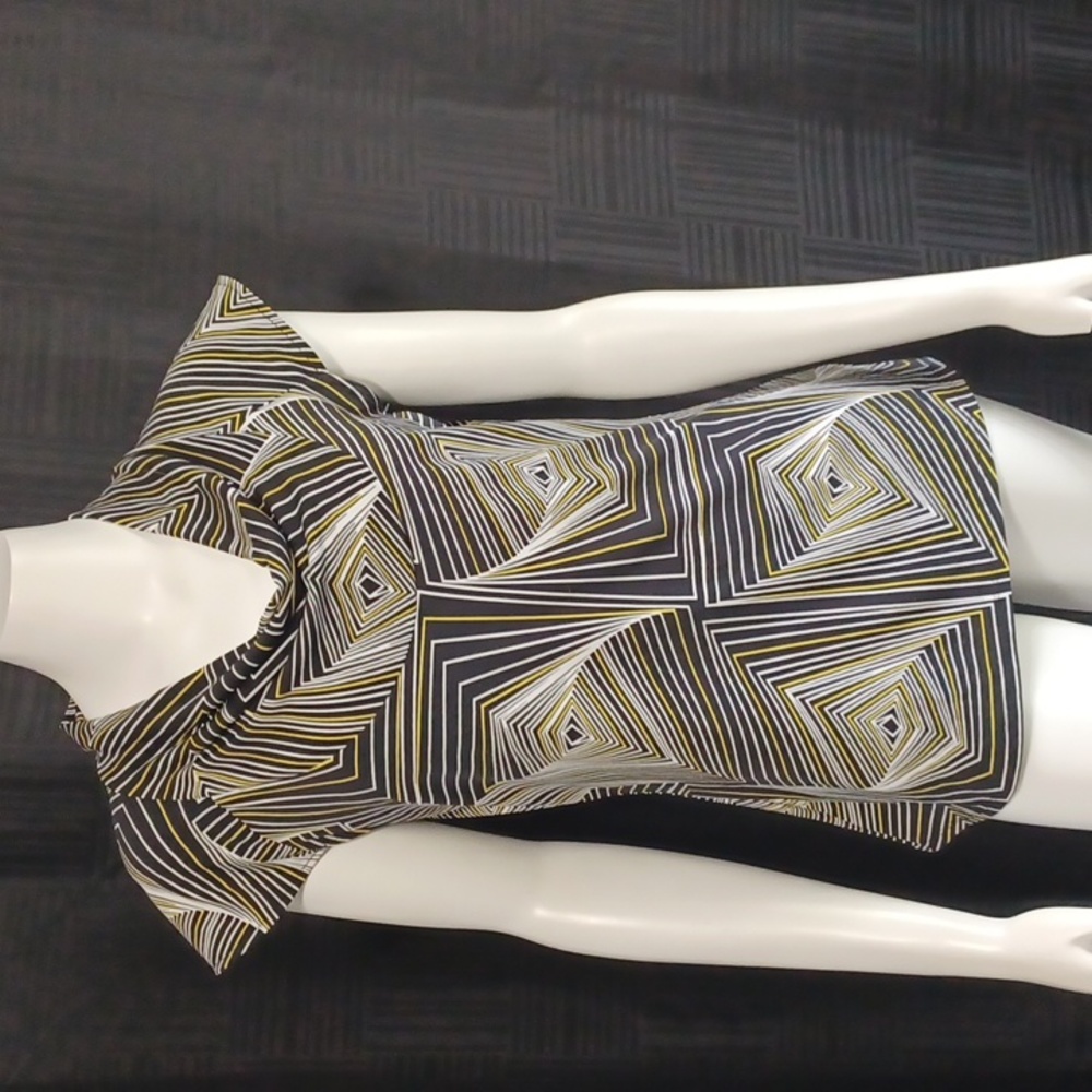 Worthington Stretch Black/White/Yellow Top